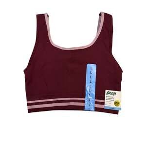 Penn Seamless Reversible Sports Bra Women's Large Windsor Wine Ribbed NWT